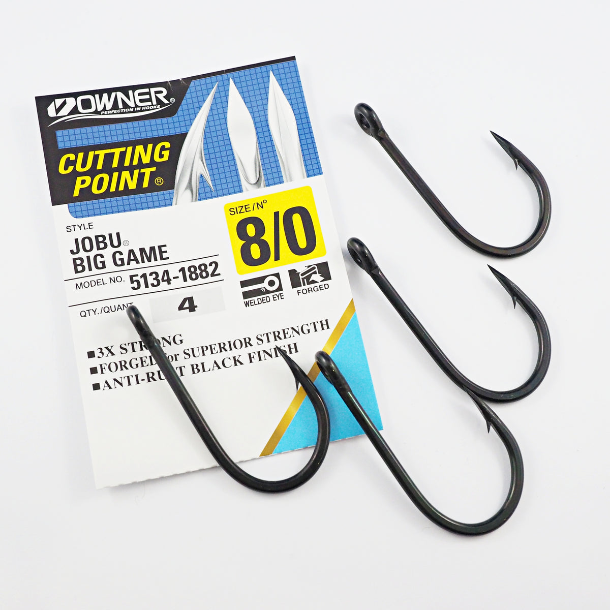 Owner 10344 OH Chinu Needle - Black, Size 9, Rose Shape For Saltwater Fishing - View #3