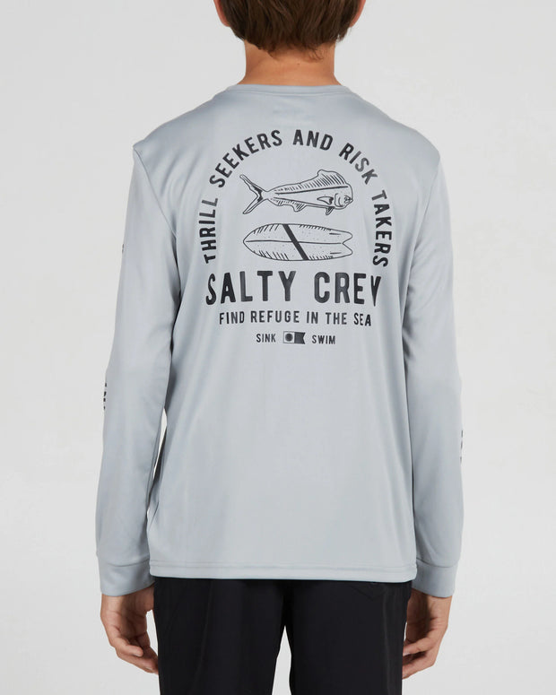 Salty Crew Lateral Line Sunshirt Boys Silver