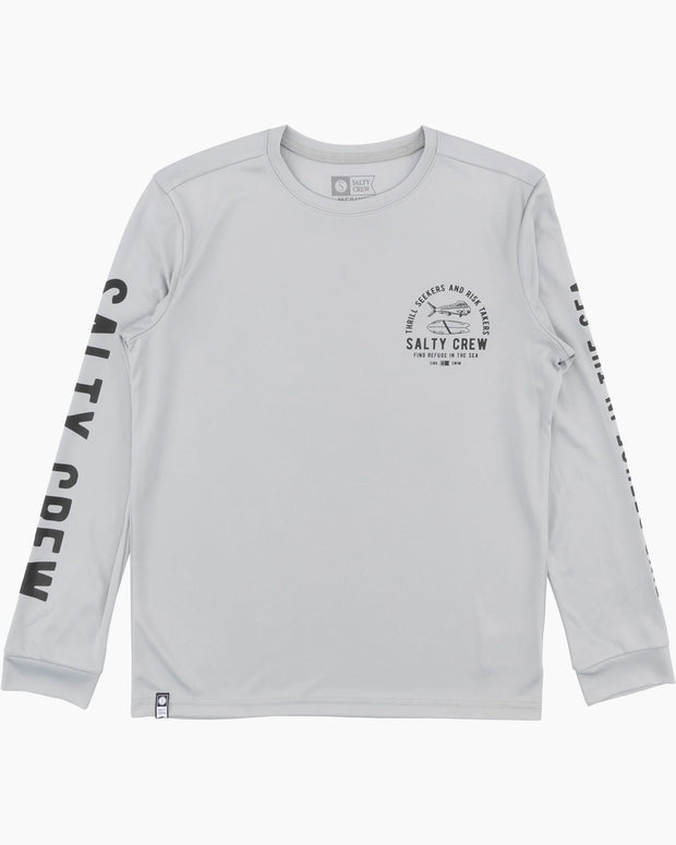 Salty Crew Lateral Line Sunshirt Boys Silver