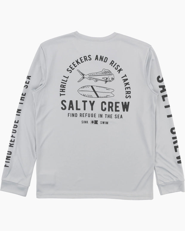 Salty Crew Lateral Line Sunshirt Boys Silver