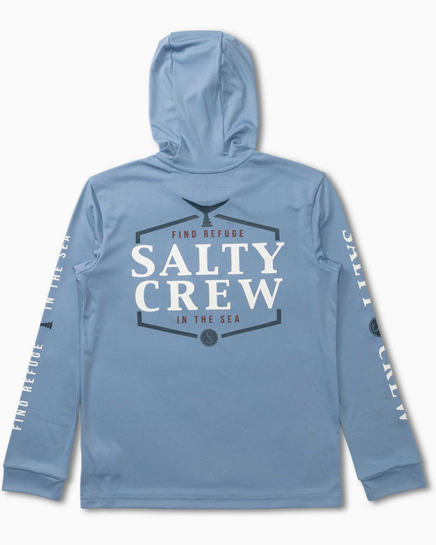 Salty Crew Skipjack Hooded Sunshirt Boys Marine Blue