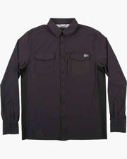 Salty Crew Charter LS Tech Woven Tee Black