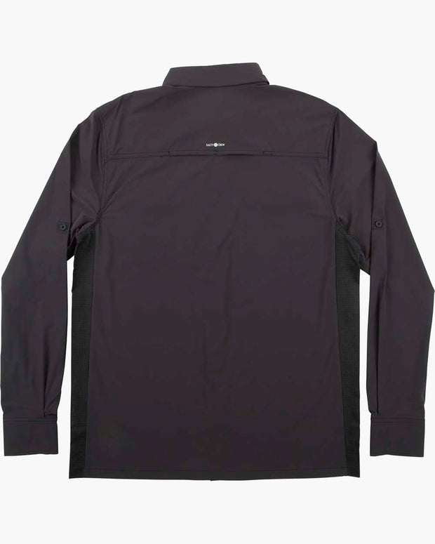 Salty Crew Charter LS Tech Woven Tee Black
