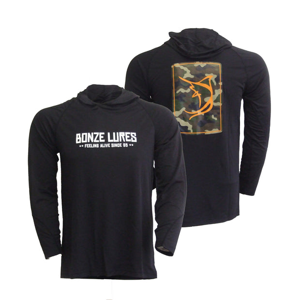 Bonze UV Camo Hooded Sunshirt Black