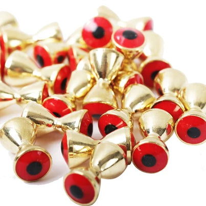 Wapsi Hourglass Brass Painted Eyes Gold/Red 10-pack