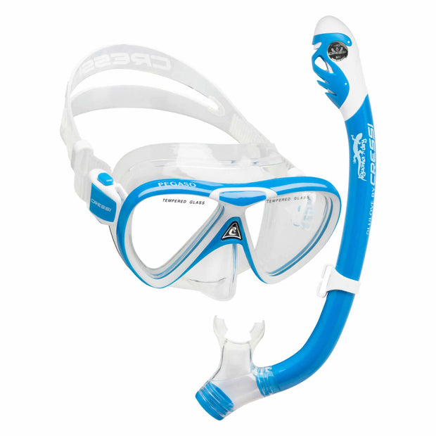 Cressi Pegaso and Iguana Dry Junior Mask/Snorkel Set