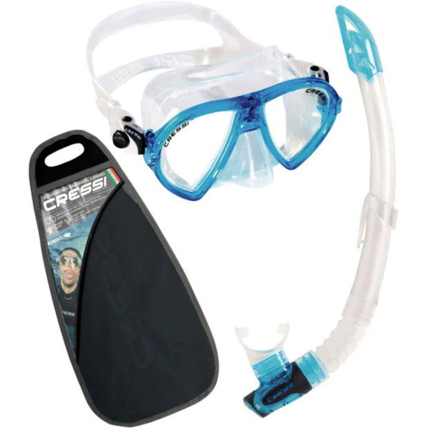 Cressi Ocean and Gamma Mask/Snorkel Set Clear/Aquamarine