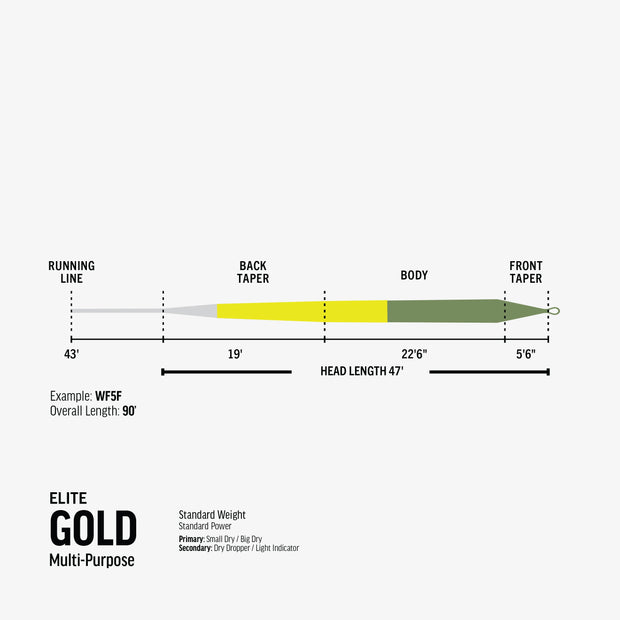 Rio Elite Gold Fly Line Moss/Gold/Gray