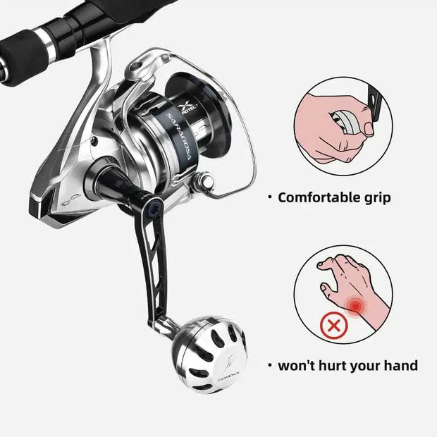 Gomexus Aluminium Handle and CNC Knob suits Saragosa 70mm - 45mm Blue Silver