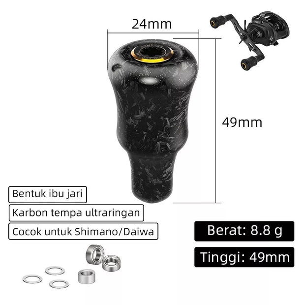 Gomexus Carbon Knob 24mm Black Silver