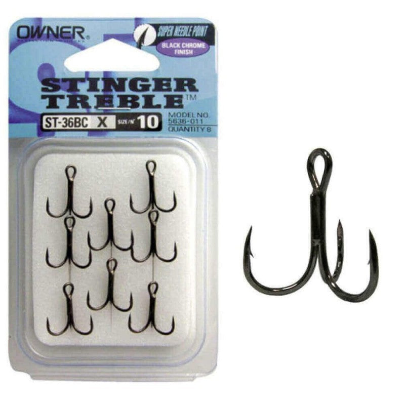 Owner ST-36BC Stinger Predator - Amo Triplo Per Pesca In Acqua Dolce E Salata, Varie Misure (16 A 1/0), Confezione Multipla