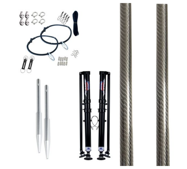 Reelax Junior 600 Black Edition with 3K Grander Series Carbon Poles Complete Outrigger Kit