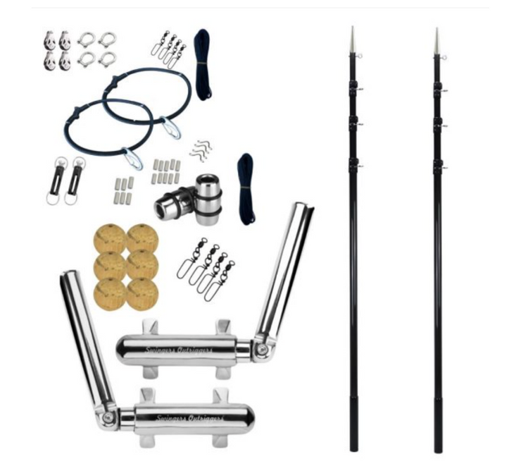 Reelax Swingers Outriggers with Grander Series Telescopic 3K Carbon Poles and Rigging Complete Kit 5.5m