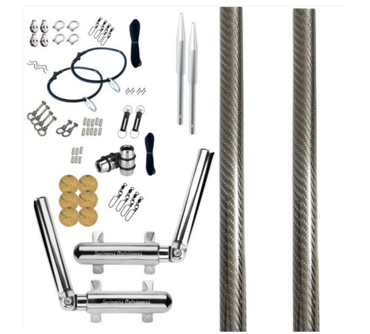 Reelax Swingers Outriggers with Grander Series 3K Carbon Poles and Rigging Complete Kit 5.5m