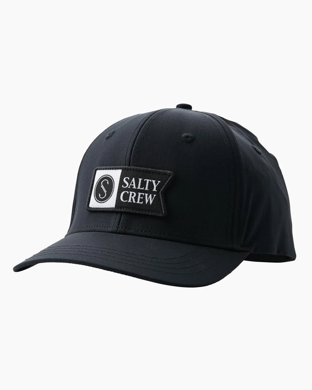 Salty Crew Alpha Flag Elastic 6 Panel Cap Black