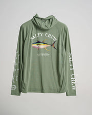 Salty Crew Ahi Mount Hooded Sunshirt Sage Green