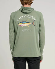 Salty Crew Ahi Mount Hooded Sunshirt Sage Green