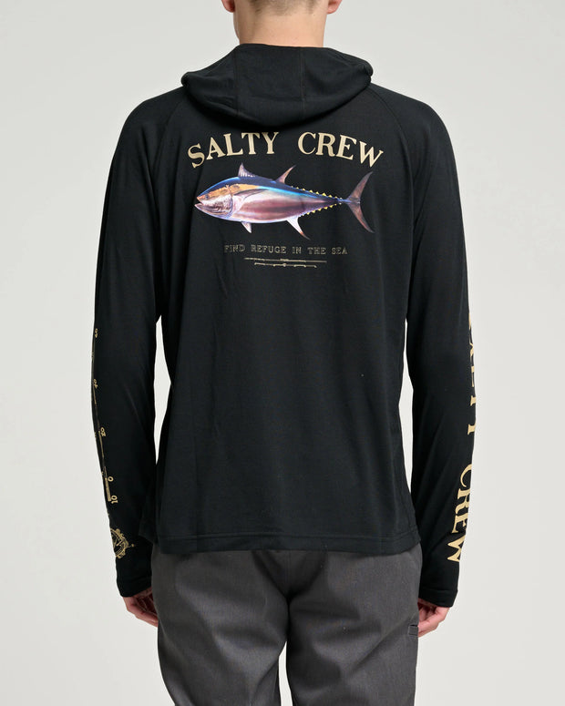 Salty Crew Big Blue Hooded Sunshirt Mens Black