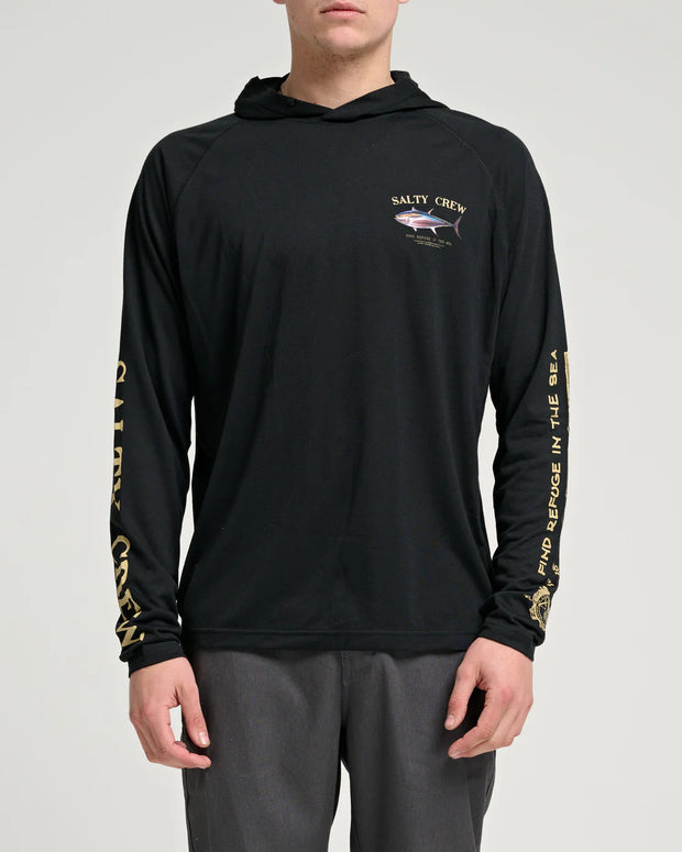 Salty Crew Big Blue Hooded Sunshirt Mens Black