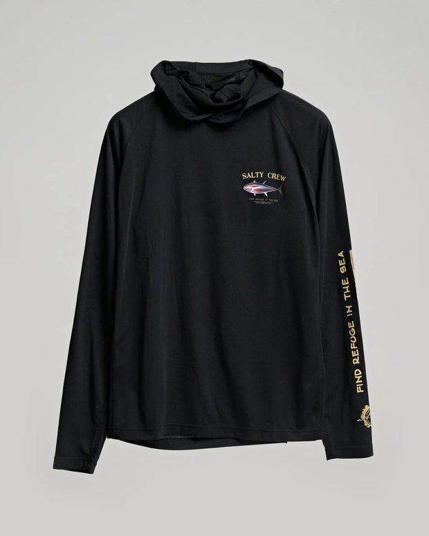 Salty Crew Big Blue Hooded Sunshirt Mens Black