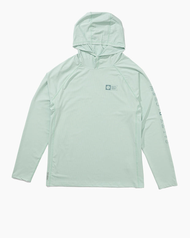 Salty Crew Apex Perforated Hooded Sunshirt Marine
