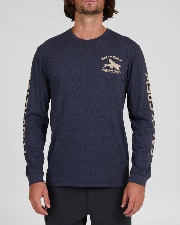 Salty Crew Frequent Flyer Prem LS Tee Navy Heather