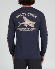 Salty Crew Frequent Flyer Prem LS Tee Navy Heather