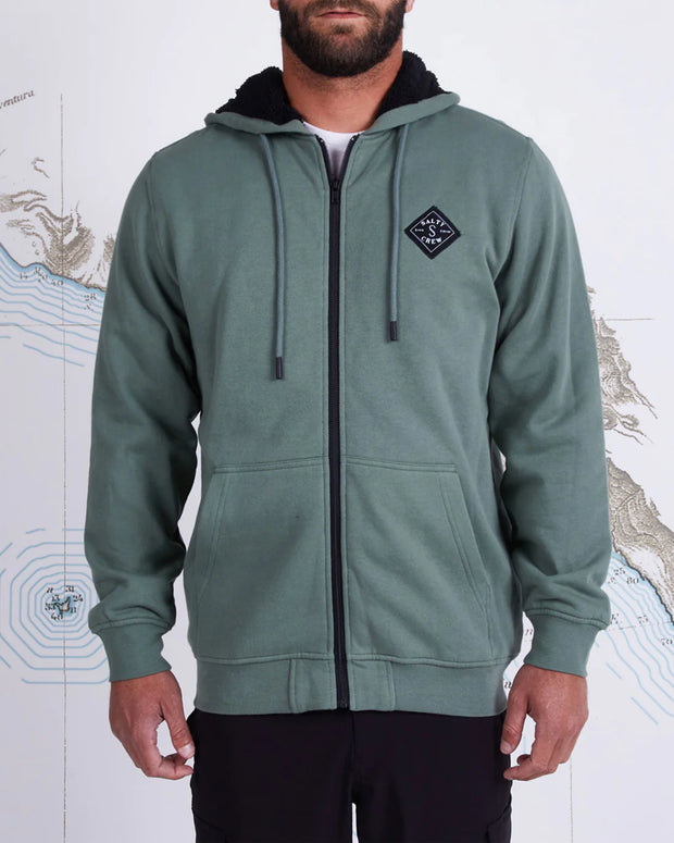 Salty Crew Shelter Sherpa Fleece Fatigue Green