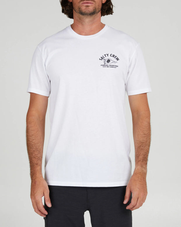 Salty Crew Fishing Charter Prem SS White