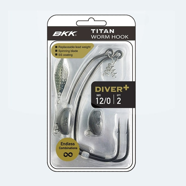 BKK Titan Diver Plus Worm Hook 2-pack