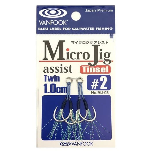 Vanfook MJ-03 Micro Jig Assist Tinsel Twin 0.5cm Drop 3-pack