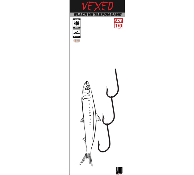 Vexed HD Black Tarpon 3 Gang Hooks 3-pack