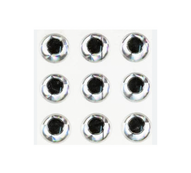 Wapsi Hologram Dome Stick On Eyes Holographic Silver