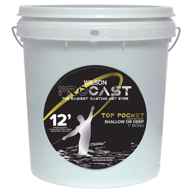 Wilson Pro-Cast Cast Net Mono Drawstring 3/4 inch Mesh 10 foot