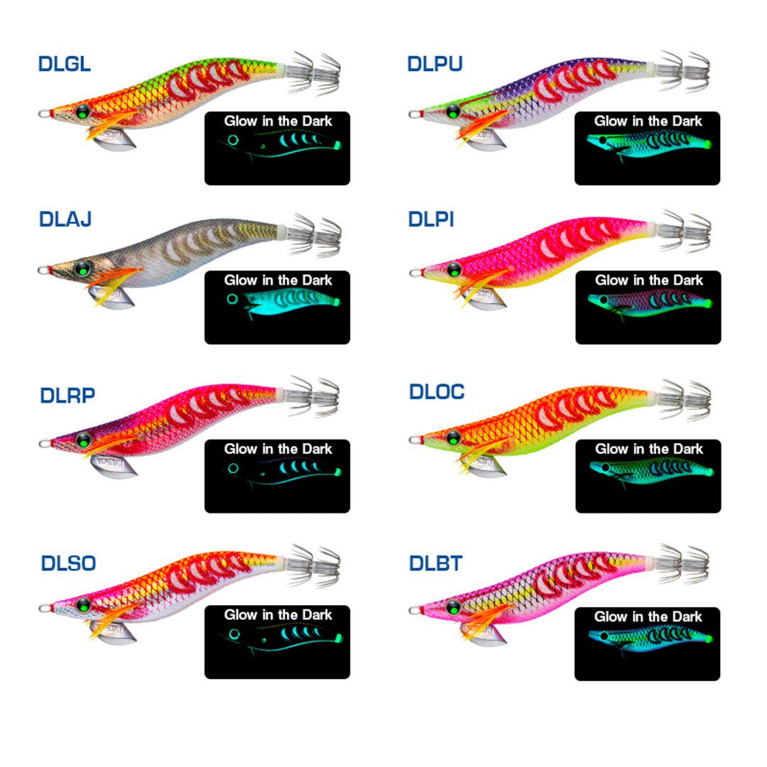 Leurre Encornet Yo Zuri Egi Aurie-Q Search Double Glow 2.5" - Coule, 10.5g, A1757-DLOV (8722)