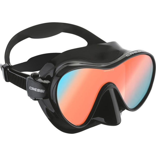 Cressi F1 Mask UV420 Blue/Red Lens Black
