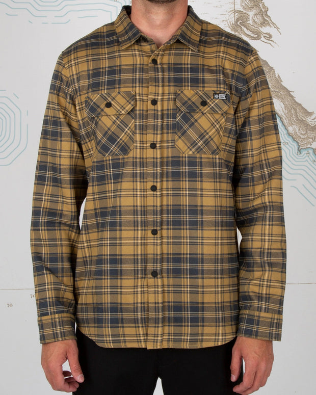 Salty Crew Boatyard tech Flannel Brown - Tackle West 