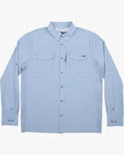 Salty Crew Charter LS Tech Woven Tee Marine Blue