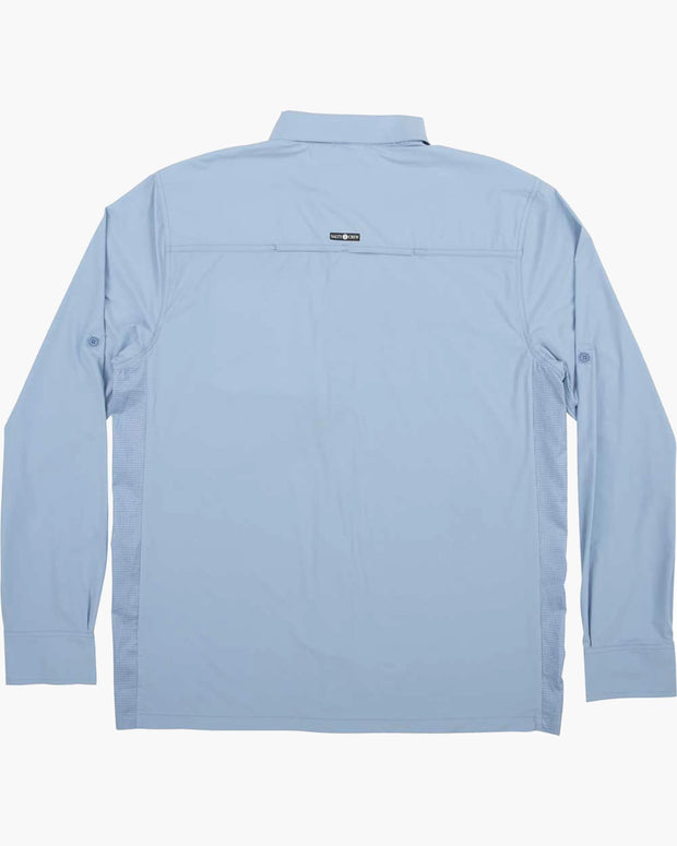 Salty Crew Charter LS Tech Woven Tee Marine Blue