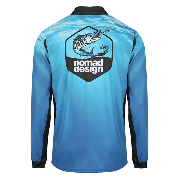 Nomad Collared Fishing Shirt - Wahoo Hex Underwater - Tackle West 