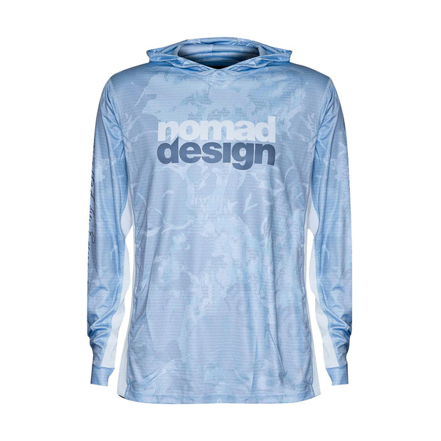 Nomad Design Hooded Tech Shirt Camo Blue - TackleWest 