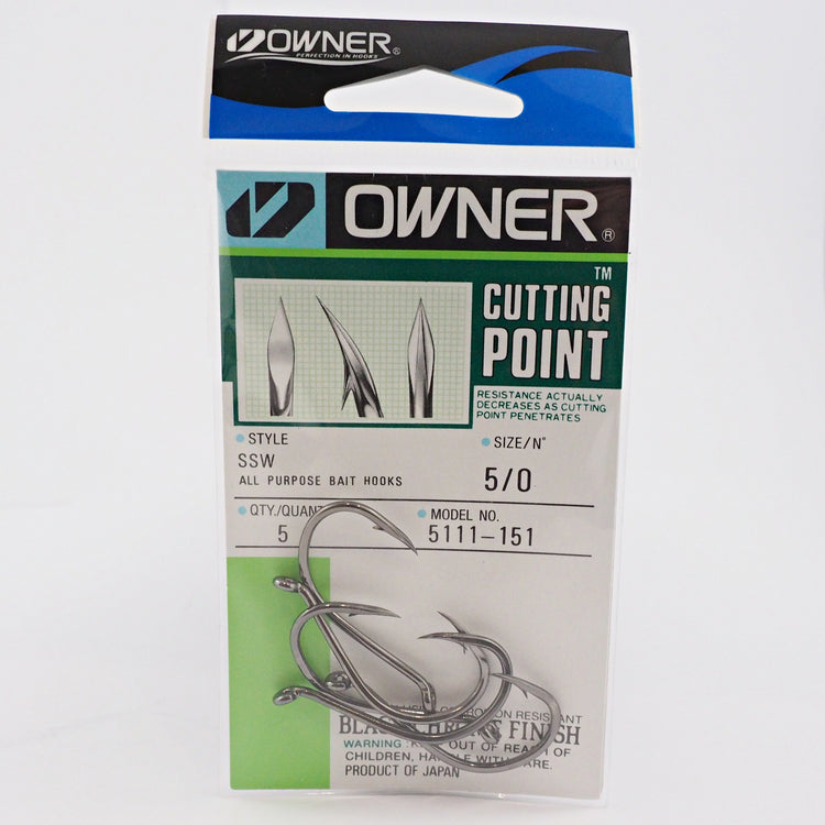 5.0 cut bait fish hooks Owner 5311 Cutting Point Pro Pack Bent eye is ideal UFISH - 30pc Set fishing rig Offshore Options:6'8'' Medium Boat Rod
