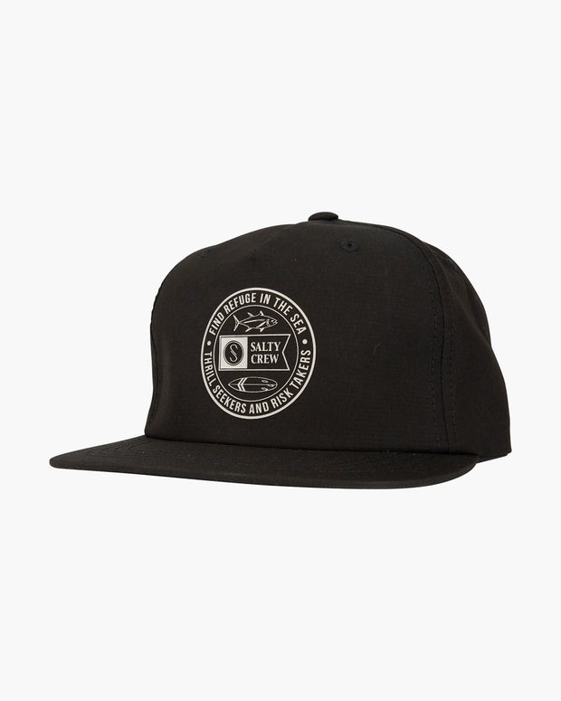 Salty Crew Legends Tech 5 Panel Hat Black