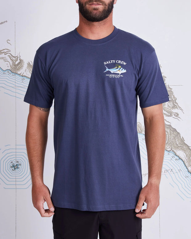 Salty Crew Rooster Premium SS Tee Blue - TackleWest 