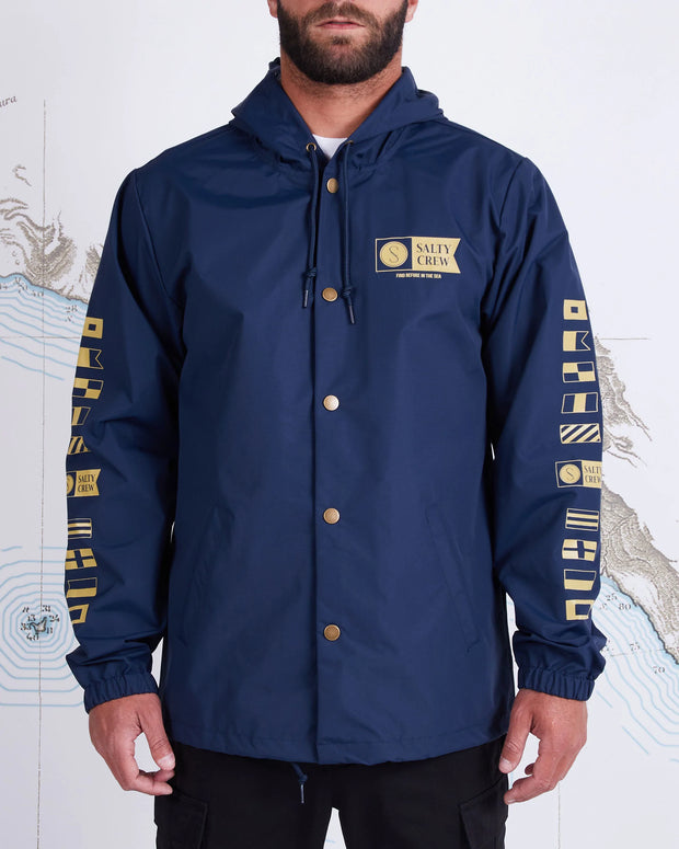 Salty Crew Alpha Snap Jacket Navy - TackleWest 