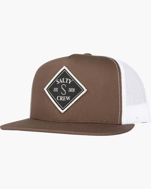 Salty Crew Tippet Trucker Hat Brown White
