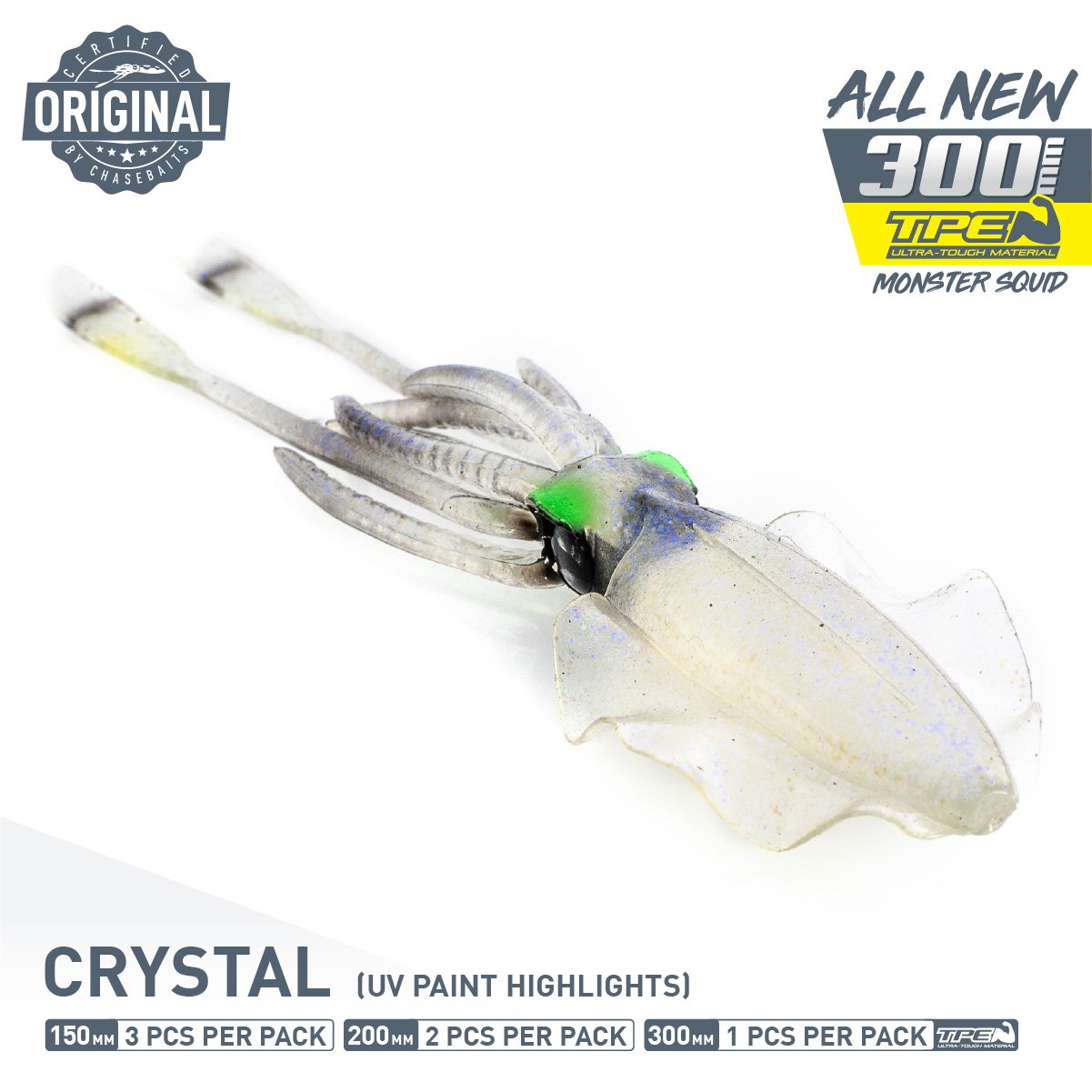 Chasebaits Ultimate Squid Lure 300mm Glow