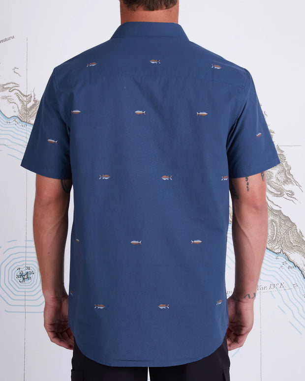 Salty Crew Tight Lines SS Woven Shirt Dark Slate
